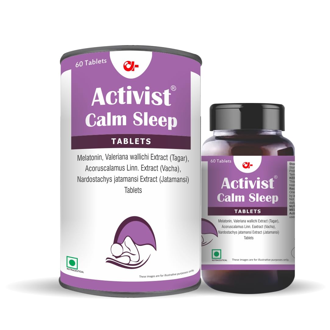 Activist Calm Sleep | Helps to Reduce Stress, Improve Sleep Quality | Natural Relaxation Formula for Restful Sleep | Nutritional Supplement for Better Sleep (60 Tablets)