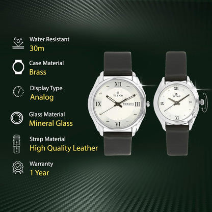 Titan Bandhan Analog Silver Dial Couple's Watch -NM15782489SL03 / NL15782489SL03/NP15782489SL03