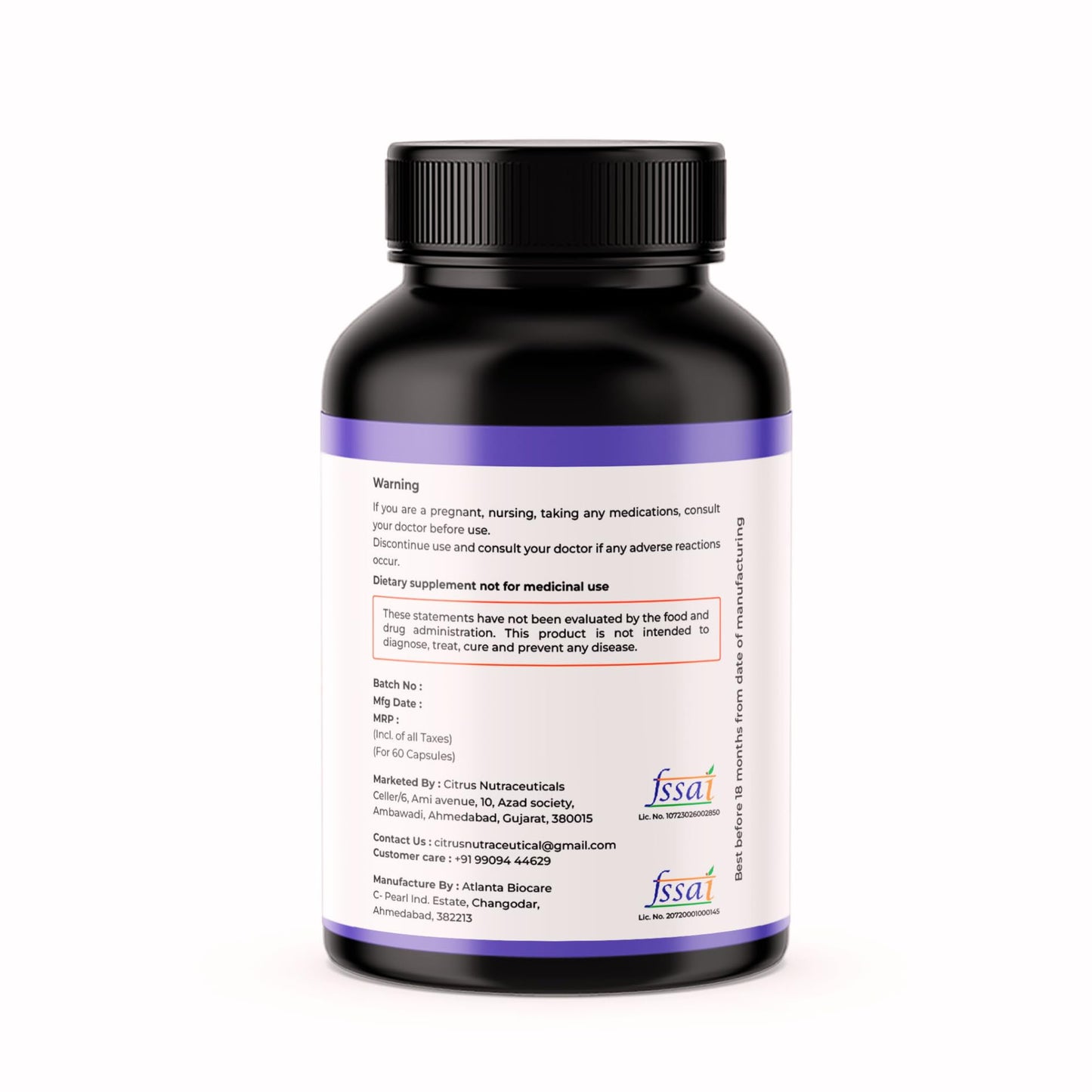 CITRUS NUTRACEUTICAL N Acetyl L Cysteine (NAC) 600 mg Capsules | Antioxidant Support for Liver & Lung Health | Glutathione Booster | 60 Veg Capsules