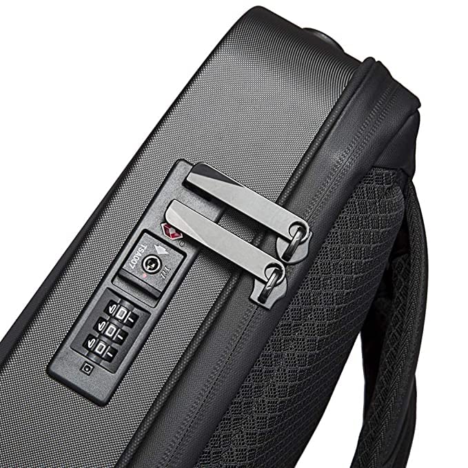 I CASE Origami Knapsack TSA Locks -Hard Shell Anti Theft Slimmest USB Charging Port Water Resistant Laptop Backpack| Business Travel Laptop Backpack for Men & Women(Black)