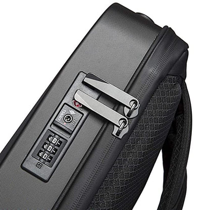 I CASE Origami Knapsack TSA Locks -Hard Shell Anti Theft Slimmest USB Charging Port Water Resistant Laptop Backpack| Business Travel Laptop Backpack for Men & Women(Black)