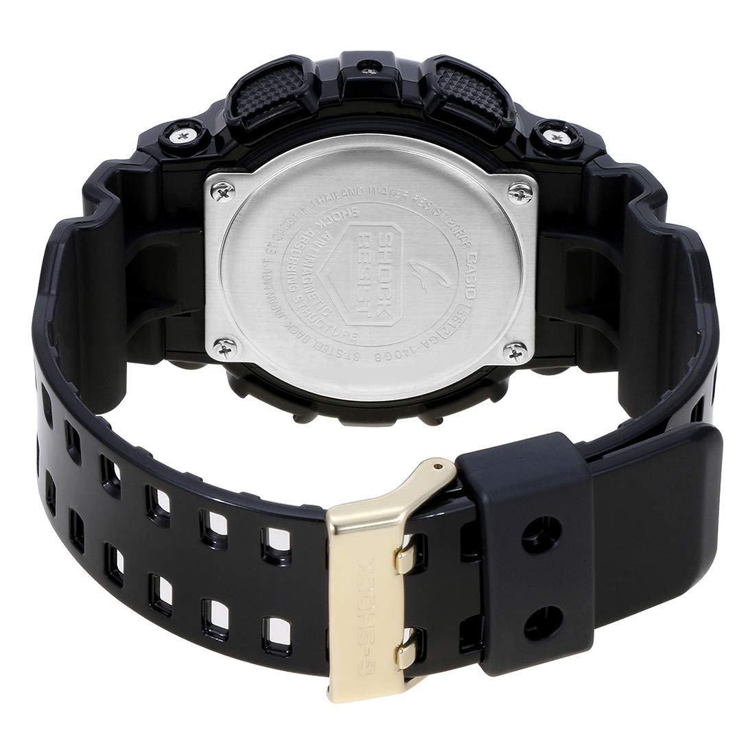 Casio G-Shock GA-140GB-1A1DR Black & Gold Analog-Digital Dial Black Resin Strap Men's Watch Shock and 200M Water Resistant G1021