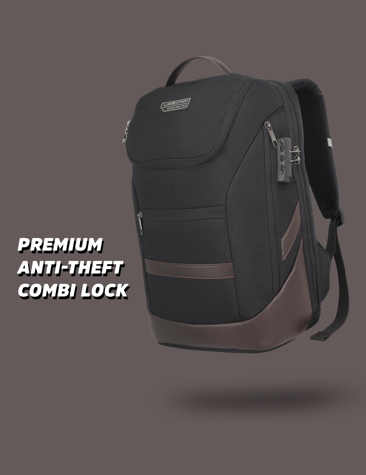 Lavie Sport 45cm Emperor Anti-Theft Premium 24 Litres Backpack with Lap- image 6