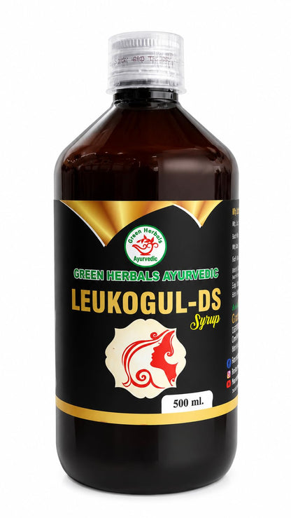 GREEN HERBALS AYURVEDIC Leukogul-DS Syrup for Women's Health Support, Ayurvedic Herbal Formula, Supports Vaginal Health & Hormonal Balance, 500ml, Pack of 2