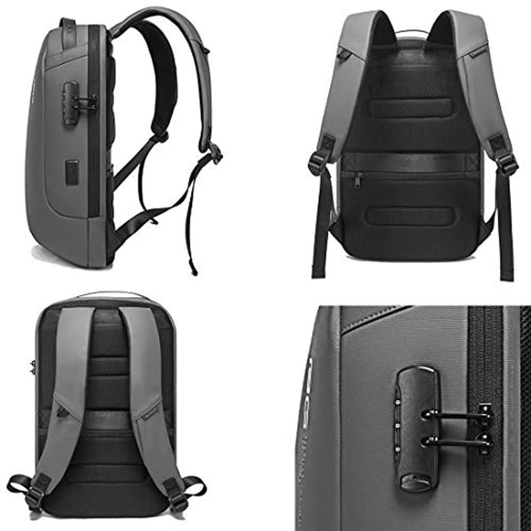 Red Lemon Bange Swiss Alpine sami Water-Resistant Anti-Theft Unisex Travel Laptop Backpack For Men And Women With Usb Charging And Password Number Lock (Grey), 20 Litre