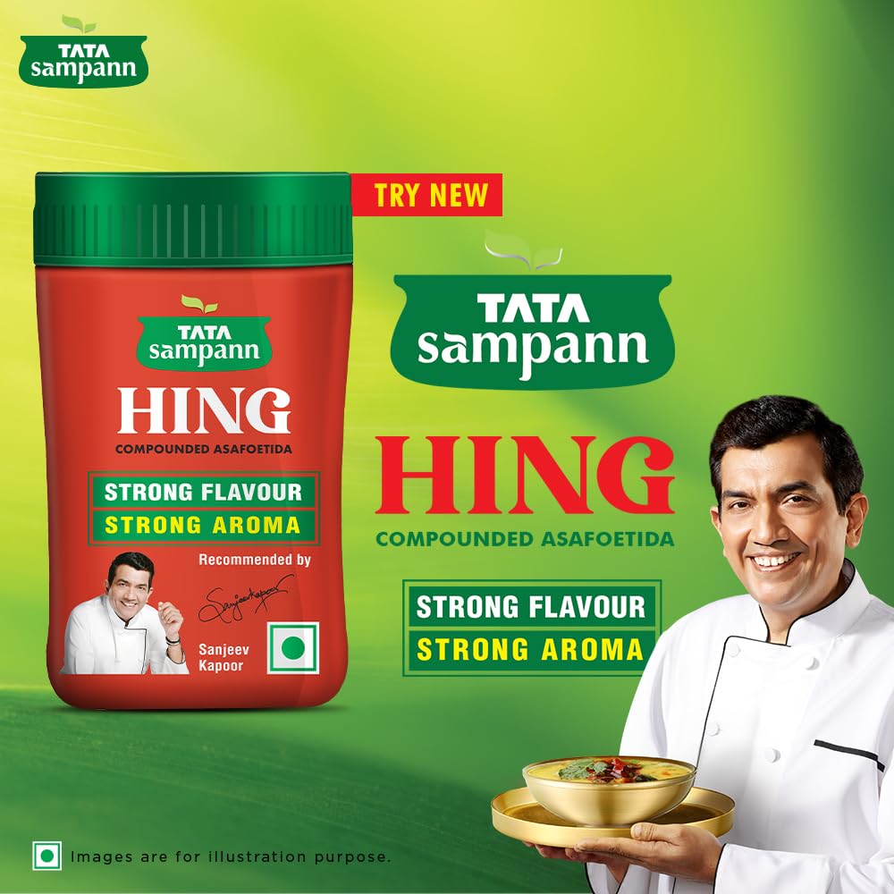Tata Sampann Turmeric Powder With Natural Oils, 500g & Tata Sampann Hing (Bandhani Hing), Recommended by Chef Sanjeev Kapoor, Compounded Asafoetida, 50g