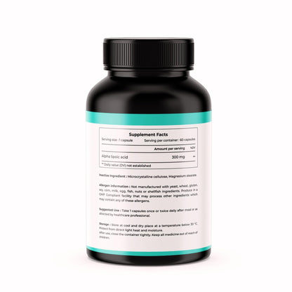 CITRUS NUTRACEUTICAL Alpha Lipoic Acid 300 mg, Glucose metabolism, Support Liver, Skin, Brain, Nervous System Health- 60 Capsules