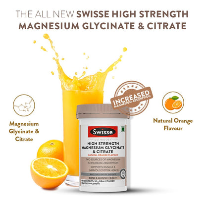 Swisse Magnesium Glycinate & Citrate Powder - Maximum Absorption (Australia's No.1 Magnesium Supplement, Manufactured In Australia) Supports Muscle Health, Post Workout Muscle Recovery & Restful Sleep - 90Gm
