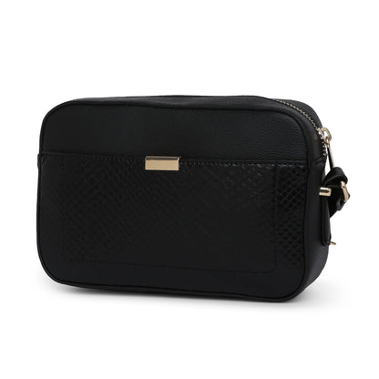 Accessorize London Women's Faux Leather Black Day Bag-Piper Camera Croc Sling Bag