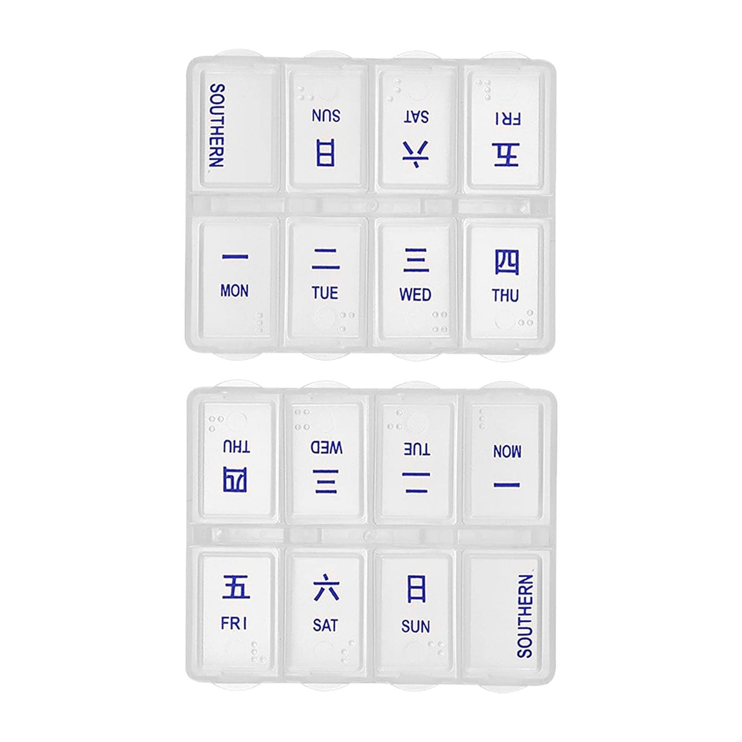 BNF® 2 Pieces Weekly Pill Box Organiser Supplements Vitamins Travel Home Rectangle|Health & Beauty | Health Care |Pill Boxes, Pill Cases|2 Pieces Weekly Pill Organizer