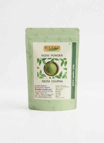 Riddhi Healthcare Neem Leaves Powder, Sun Dried and Stemless, for Face, Skin, Hair Care and Eating, 200g