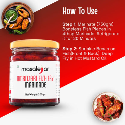 Masalejar Amritsari Fish Fry Marinade 200g, Ready to Cook Spice Mix for Fish Masala, Fish Curry Masala, Chicken Masala, Mutton Masala, Tandoori Masala & Chicken Marinade
