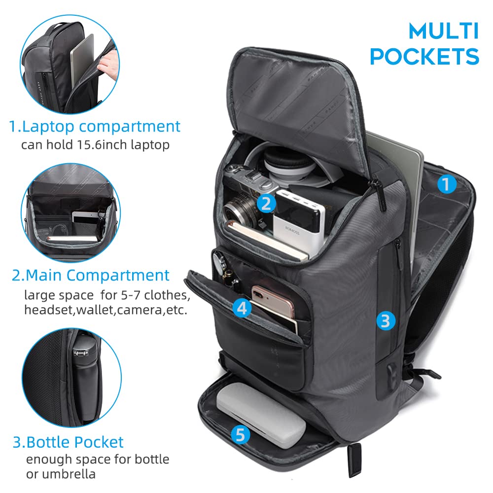 BANGE Laptop Backpack，Business Travelling Backpack with USB Charger Por- image 5