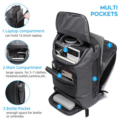 BANGE Laptop Backpack，Business Travelling Backpack with USB Charger Por- image 5