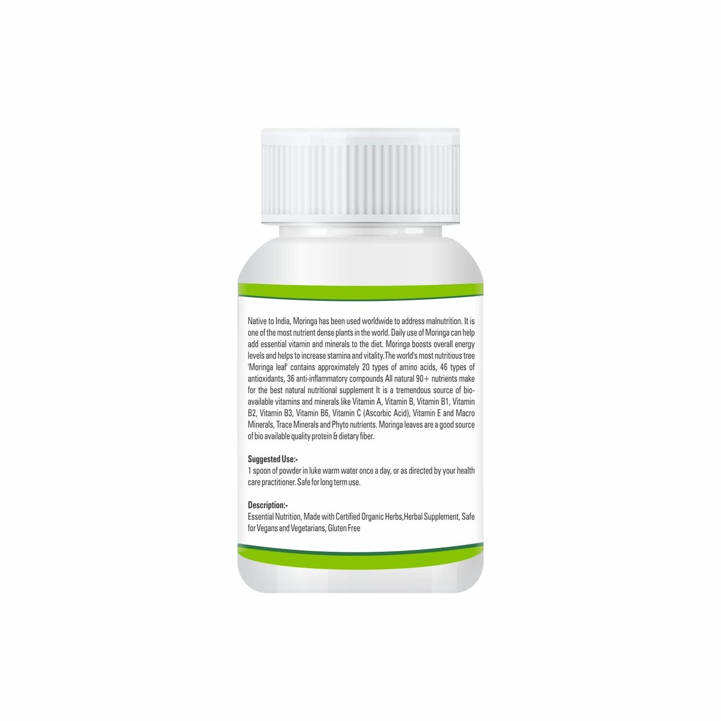 Zindagi Moringa Extract Capsules - Natural Health Supplement - Pure Moringa Leaves Powder Extract (60 Capsules)