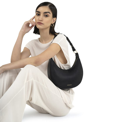 Miraggio Simone Saddle Women's Shoulder Handbag - Black