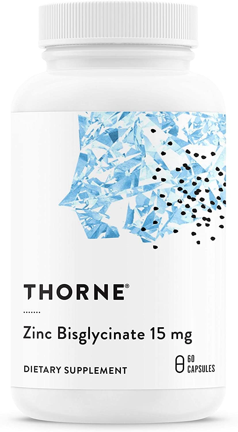 Thorne Zinc Bisglycinate 15mg Dietary Supplement, 60 Capsules