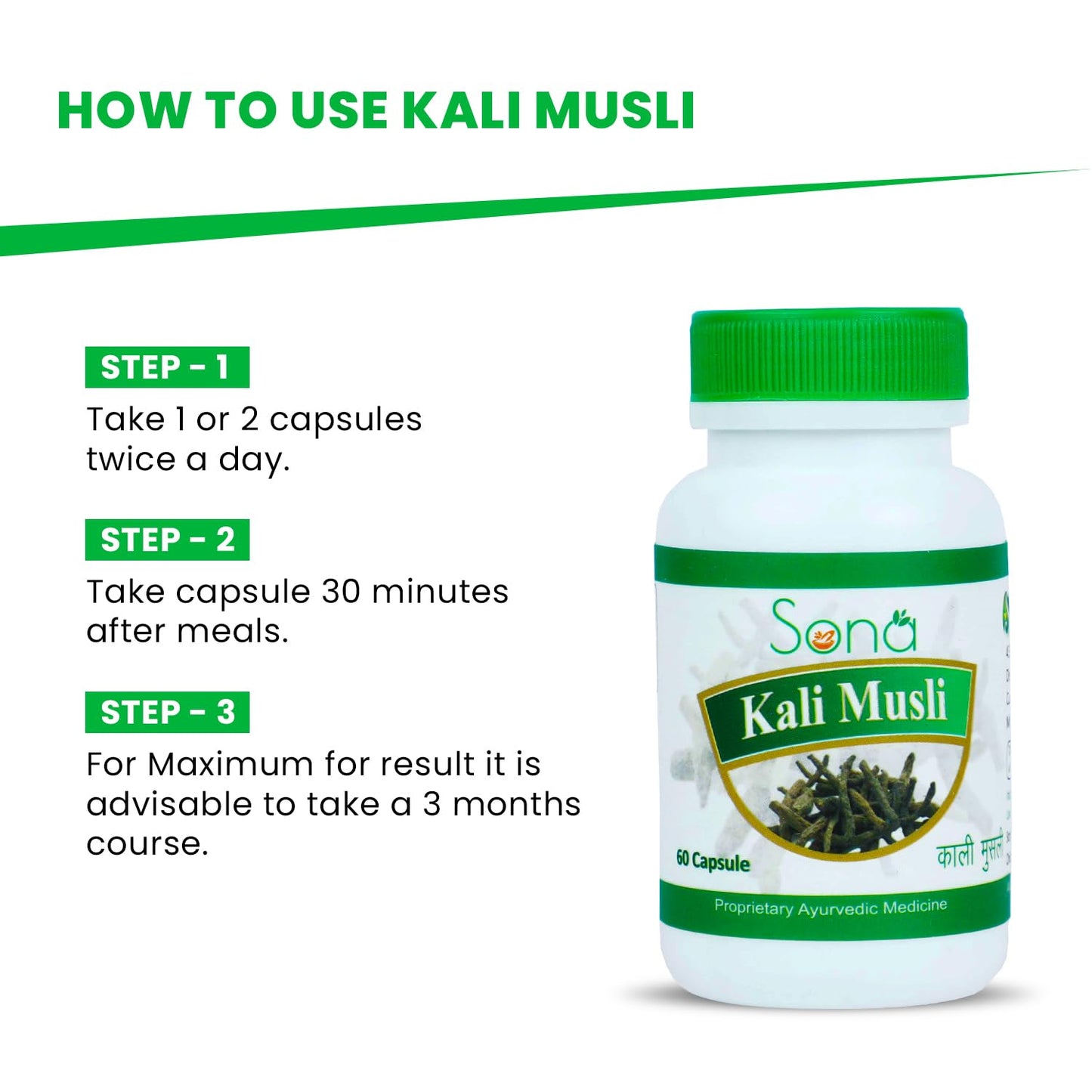 SONA HEALTH CARE Kali Musli Improve Stamina for Man -60 Capsule (Pack of 1)