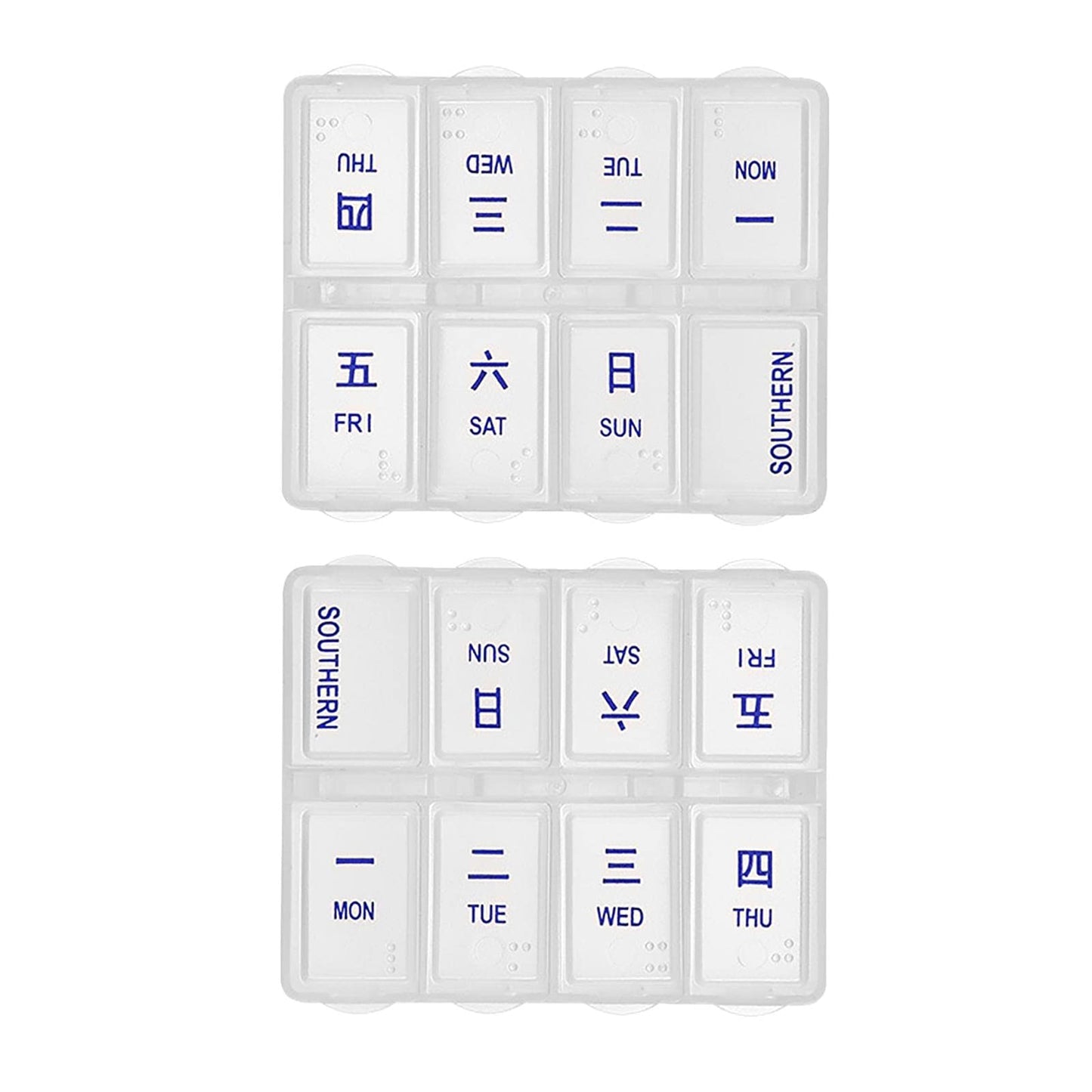 BNF® 2 Pieces Weekly Pill Box Organiser Supplements Vitamins Travel Home Rectangle|Health & Beauty | Health Care |Pill Boxes, Pill Cases|2 Pieces Weekly Pill Organizer