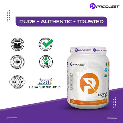 ProQuest Whey Protein Powder, kesar pista 2 kg / 4.4 Lbs (55 Servings) | 24g Protein per Scoop | Lab Tested | With Probiotics & Digezyme® | Perfect for pre-workout, post-workout or intra-workout supplement, supporting muscle recovery & performance