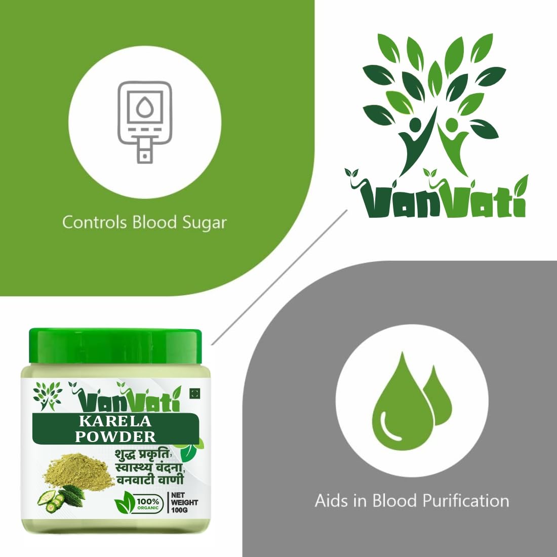 VANVATI Premium Karela Powder Herbal For Health Care And Wellness Powder 100gm