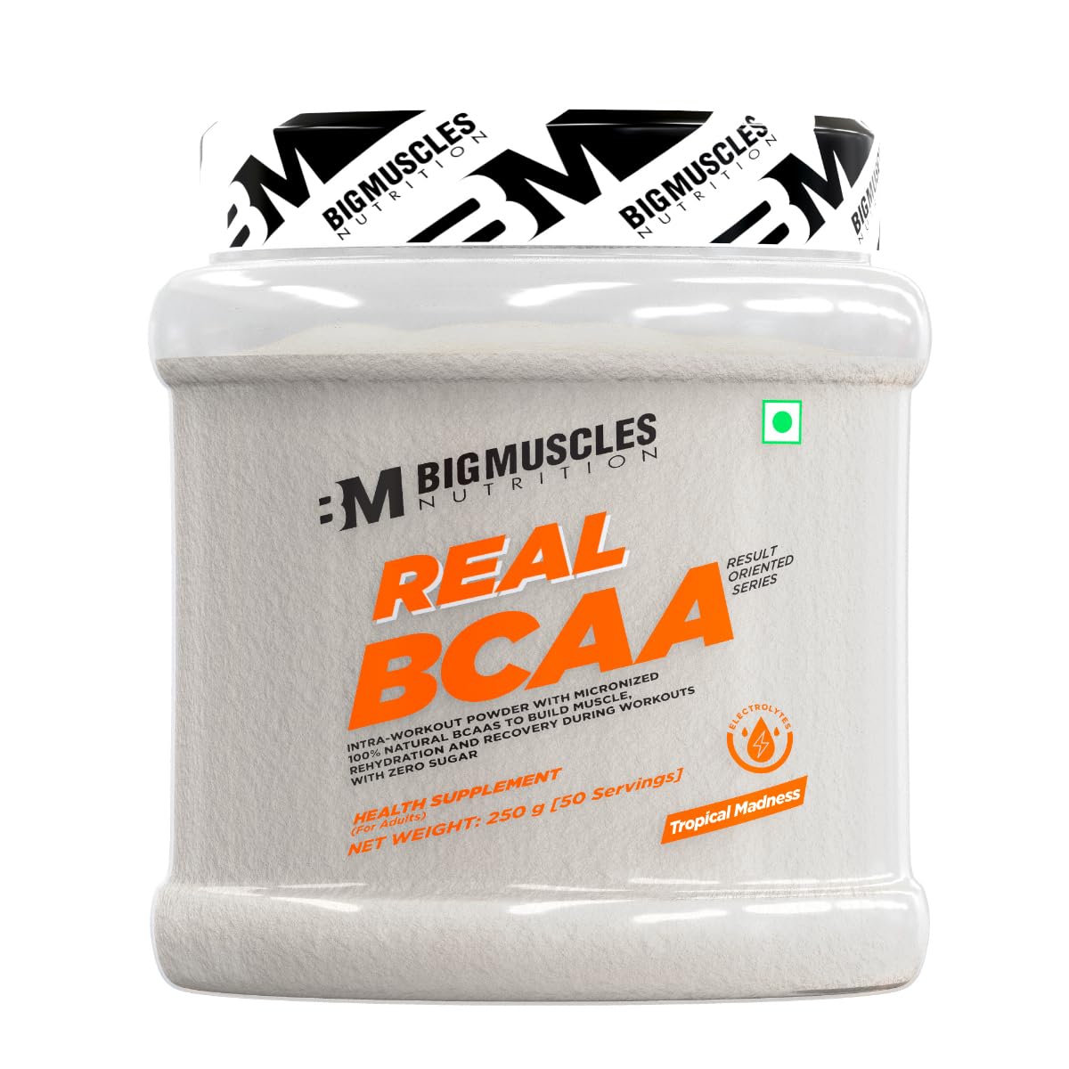 Bigmuscles Nutrition Real BCAA with Electrolytes [50 Servings, Tropical Madness]