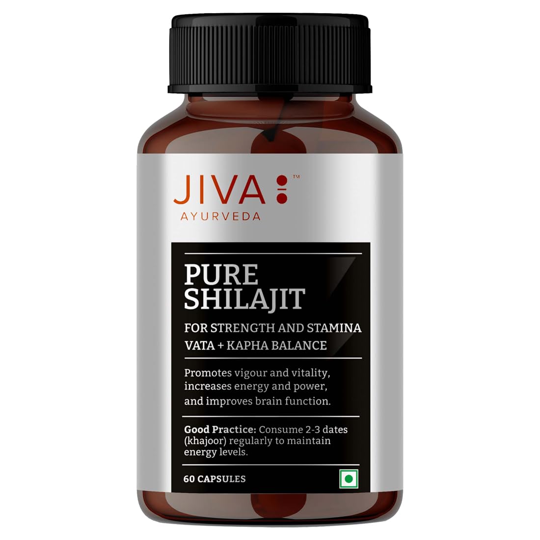 Jiva Pure Shilajit 100% Pure & Natural 60 Capsules (Pack of 2)