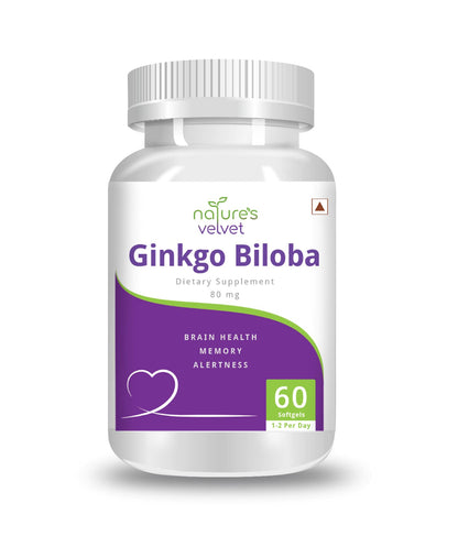Natures Velvet Lifecare Ginkgo Biloba Extract 80mg, 60 Capsules - Pack of 1