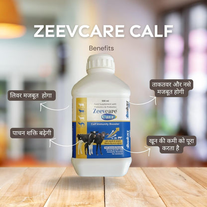 ZEEVCARE Calf Feed Supplement | Immunity Booster with Prebiotics & Probiotics | Calf Health Care | 500 ml