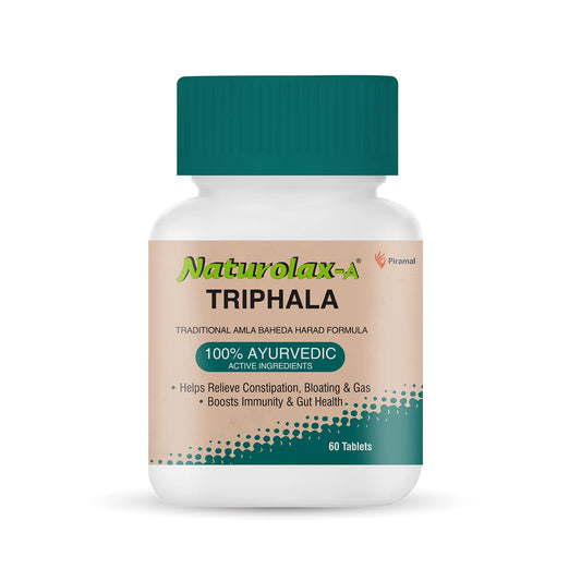 Naturolax-A Triphala Ayurvedic Solution | Relieves Constipation & Bloating | 60 Tablets x Pack of 1