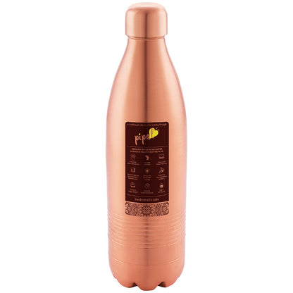 Pipal Atlas 800 Matt Copper Water Bottle, Leak Proof and Durable, Boosts Immunity, Handcrafted, BPA Free, For Home and Travel (800 ml)