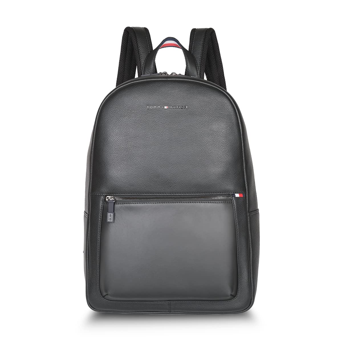 Tommy Hilfiger Rochester Men Leather Laptop Backpack - Black
