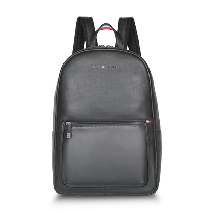 Tommy Hilfiger Rochester Men Leather Laptop Backpack - Black