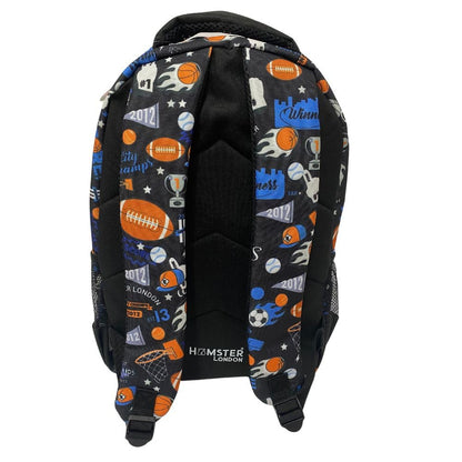 HAMSTER London City Champs Backpack Big – Stylish &15.9L Spacious School Bag in Black with Three Zipped Compartments | Durable, Water-Resistant(W12cm x H40cm x L28cm)