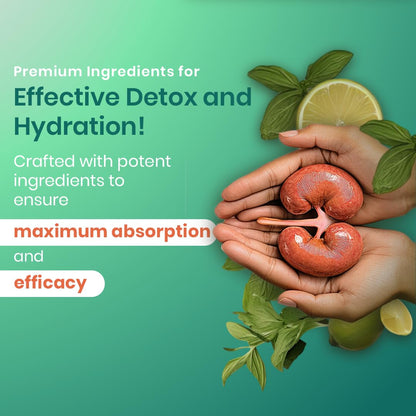 CUREFOREVER Kidney Detox & Cleanser Capsules | Herbal Formula with Varuna, Punarnava, Kapikachu & Flaxseed Extract | Plant-Based | Supports Kidney Health & Urinary Function - 60 Veg Capsules