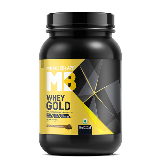 MuscleBlaze Whey Gold, 100% Whey Protein Isolate, Labdoor USA Certified, 30g Whe