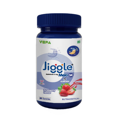 Jiggle Melo SR I 3mg Melatonin Gummies for Sleep I Sustained Release Melatonin | No Added Sugar I Non Habit Forming I Strawberry Flavour I 30 Gummies