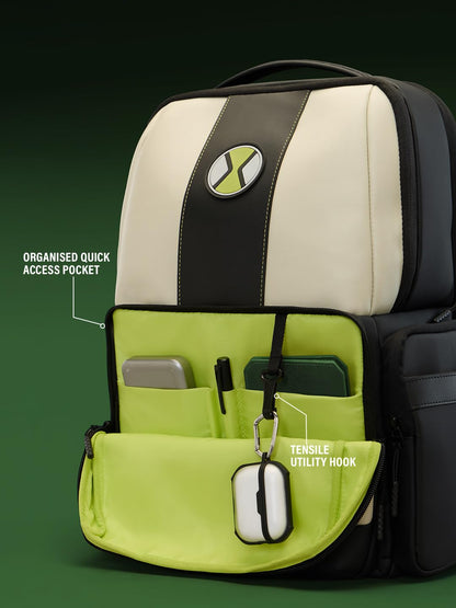 The Souled Store Ben 10: Omnitrix Backpacks | Official Cartoon Network Merchandise | Premium Water-Resistant Laptop Bag with Iconic Graphic | Durable Urban Travel Rucksack for Men & Women