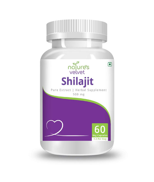 nature's velvet Shilajit Extract 500 mg 60 Veggie Capsules - Pack of 1