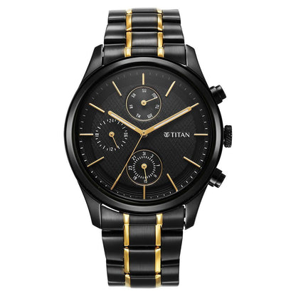 Titan Quartz Analog with Day and Date Black Dial Watch for Men-NS1805KM06/NT1805