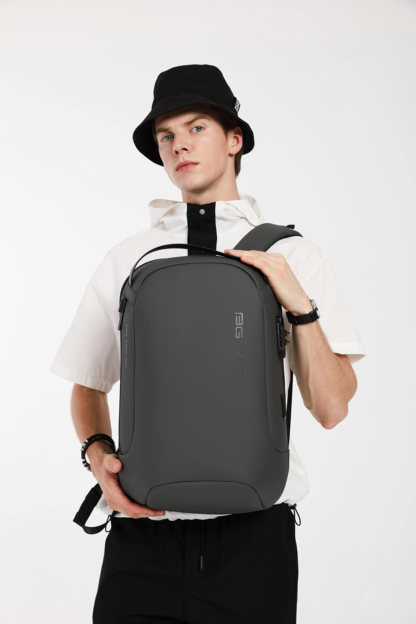 Red Lemon Bange Swiss Alpine sami Water-Resistant Anti-Theft Unisex Travel Laptop Backpack For Men And Women With Usb Charging And Password Number Lock (Grey), 20 Litre