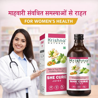Krishna Healthcare She Care Juice, Natural Herbal Supplement for Women Wellness, 500ml, With Ginger, Amla, Ashok Bark Extract