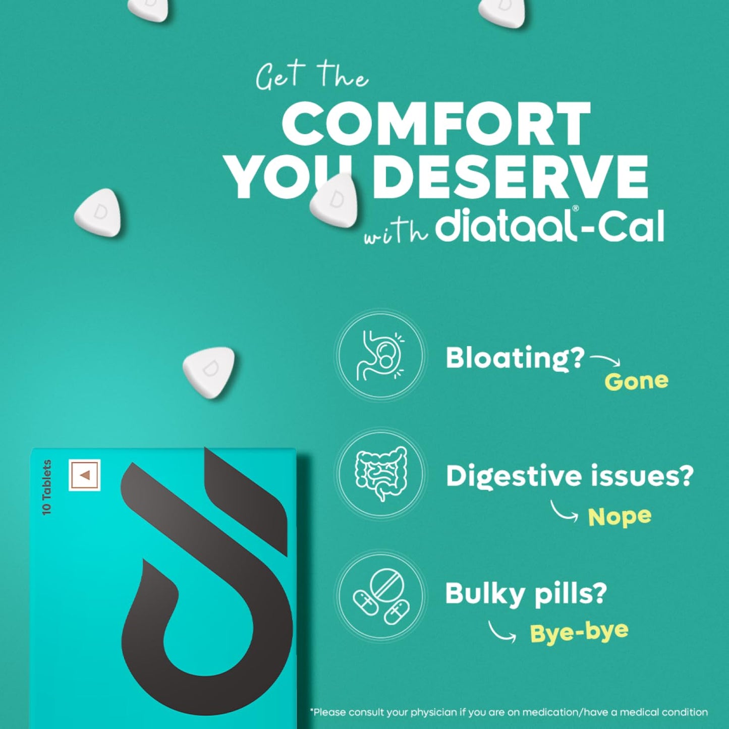Diataal Cal Strong Bones 10s X 3 | 1 month Bone Strength & Energy pack for Women | Daily Supplement Vitamins Minerals Calcium Nutrition Supplement for all ages| 30 Tablets