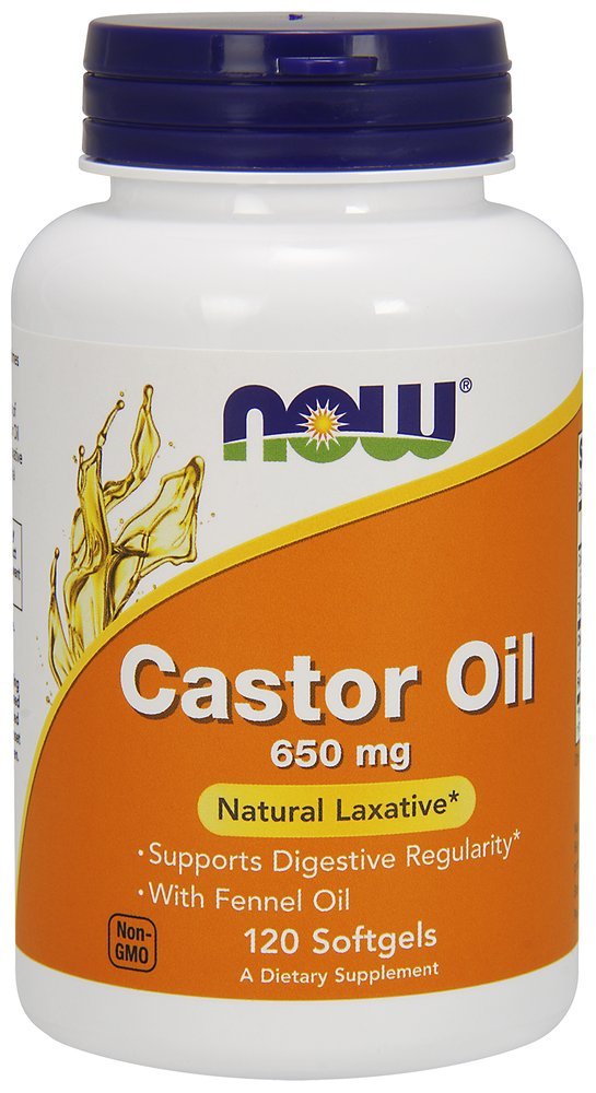 Now Castor Oil 650 mg,120 Softgels