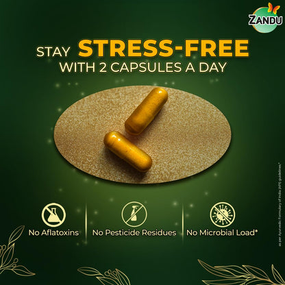 Zandu Ashwagandha Gold Plus | Made with Gold, Ashwagandha, Safed Musli, Shilajit & Other Ayurvedic Ingredients | Helps to Boost Stamina, Strengthens Immunity | 60 Caps