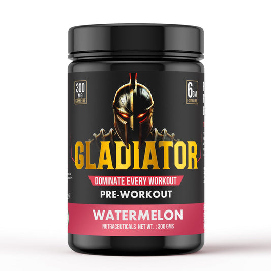 BEN Gladiator Pre-Workout 300 gm Watermelon |300 mg Natural CAFFEINE|EXTREME Pre Workout|6 gm L-Citrulline|Lazer Focus& INSANE pumps