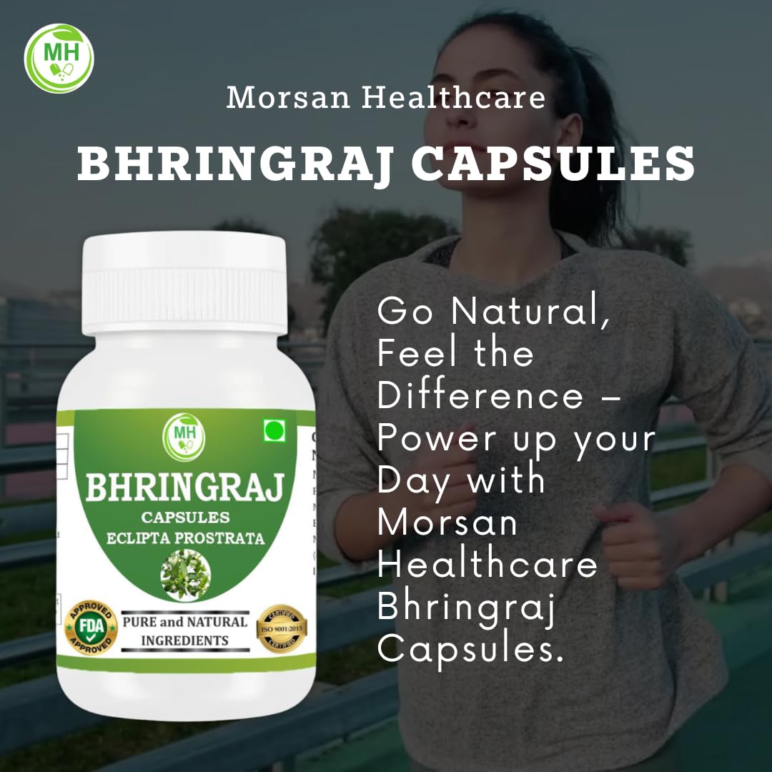 Bhringraj Capsules – 100% Pure & Natural | Ayurvedic Herbal Supplement | Hair & Scalp Support | 60 Vegan Capsules (4)