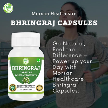 Bhringraj Capsules – 100% Pure & Natural | Ayurvedic Herbal Supplement | Hair & Scalp Support | 60 Vegan Capsules (4)