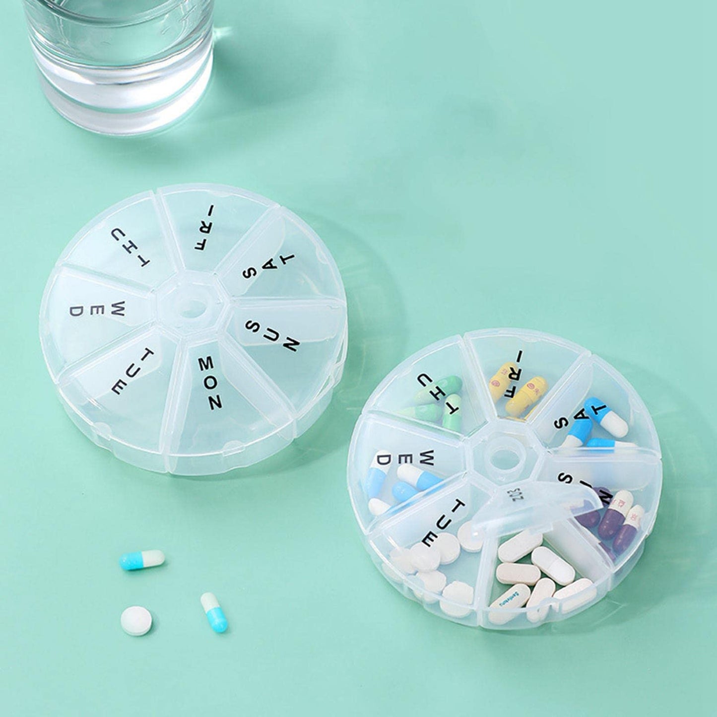 JAZZY PEARLS® Pill Organizer Travel Friendly Storage Holder for Supplements Hold Vitaminspill Boxes Pill Cases Health Care Health