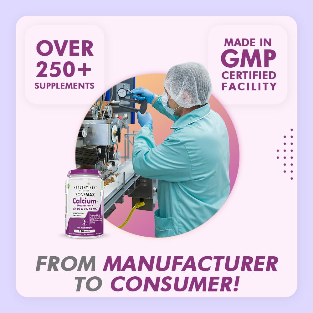 HealthyHey Nutrition Calcium with Magnesium, Vitamin D3 & Vitamin K2- M- image 2